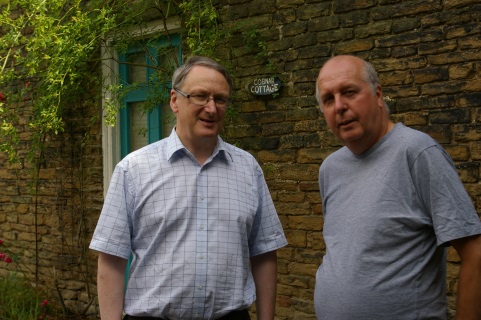 Cllr Ian Auckland and Nick Williams outside of Cobnar Road Cottage